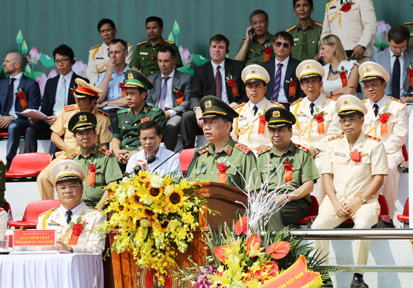 Thượng tướng Tô Lâm, Bộ trưởng Bộ Công an phát biểu tại buổi lễ