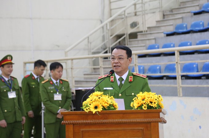 Thiếu tướng, PGS.TS Đặng Xuân Khang, Phó Giám đốc Học viện phát biểu tại lễ khai mạc