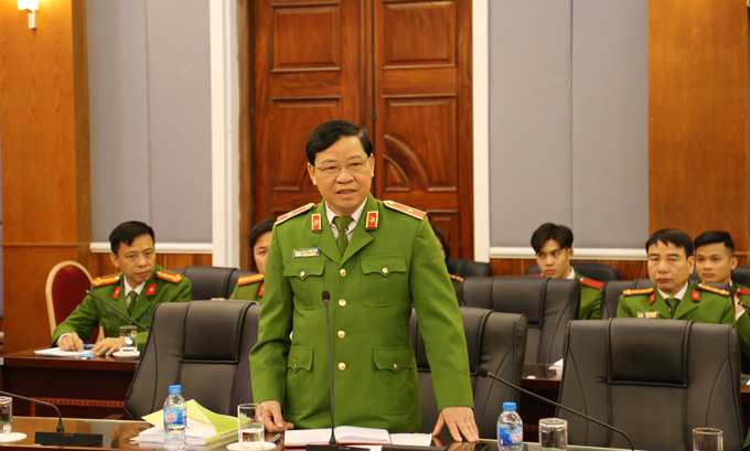 Thiếu tướng Phạm Hồng Sơn, Phó Cục trưởng Cục Cảnh sát điều tra tội phạm về ma túy phát biểu tham luận tại Hội thảo