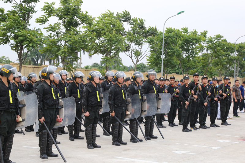 Tham gia diễn tập có 300 cán bộ, học viện thuộc Trung đoàn Cảnh sát dự bị đặc nhiệm - Học viện CSND