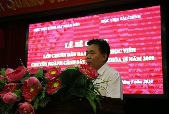 PGS.TS Nguyễn Trọng Cơ, Giám đốc Học viện Tài chính phát biểu tại buổi lễ