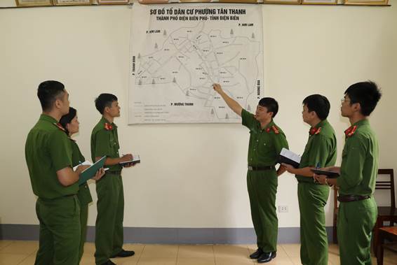 Công an phường Tân Thanh, thành phố Điện Biên, tỉnh Điện Biên triển khai các phương án bảo đảm ANTT.