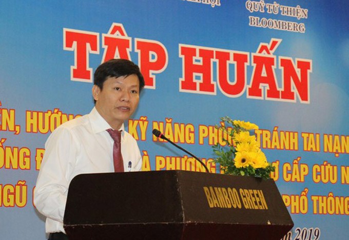 Ông Nguyễn Thanh Đề, Vụ trưởng Vụ Giáo dục - thể chất phát biểu trong chương trình tập huấn