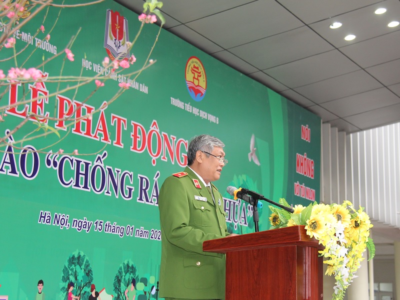 Thiếu tướng Lê Tấn Tảo, Cục trưởng Cục Cảnh sát phòng, chống tội phạm về môi trường phát động “Chống rác thải nhựa”