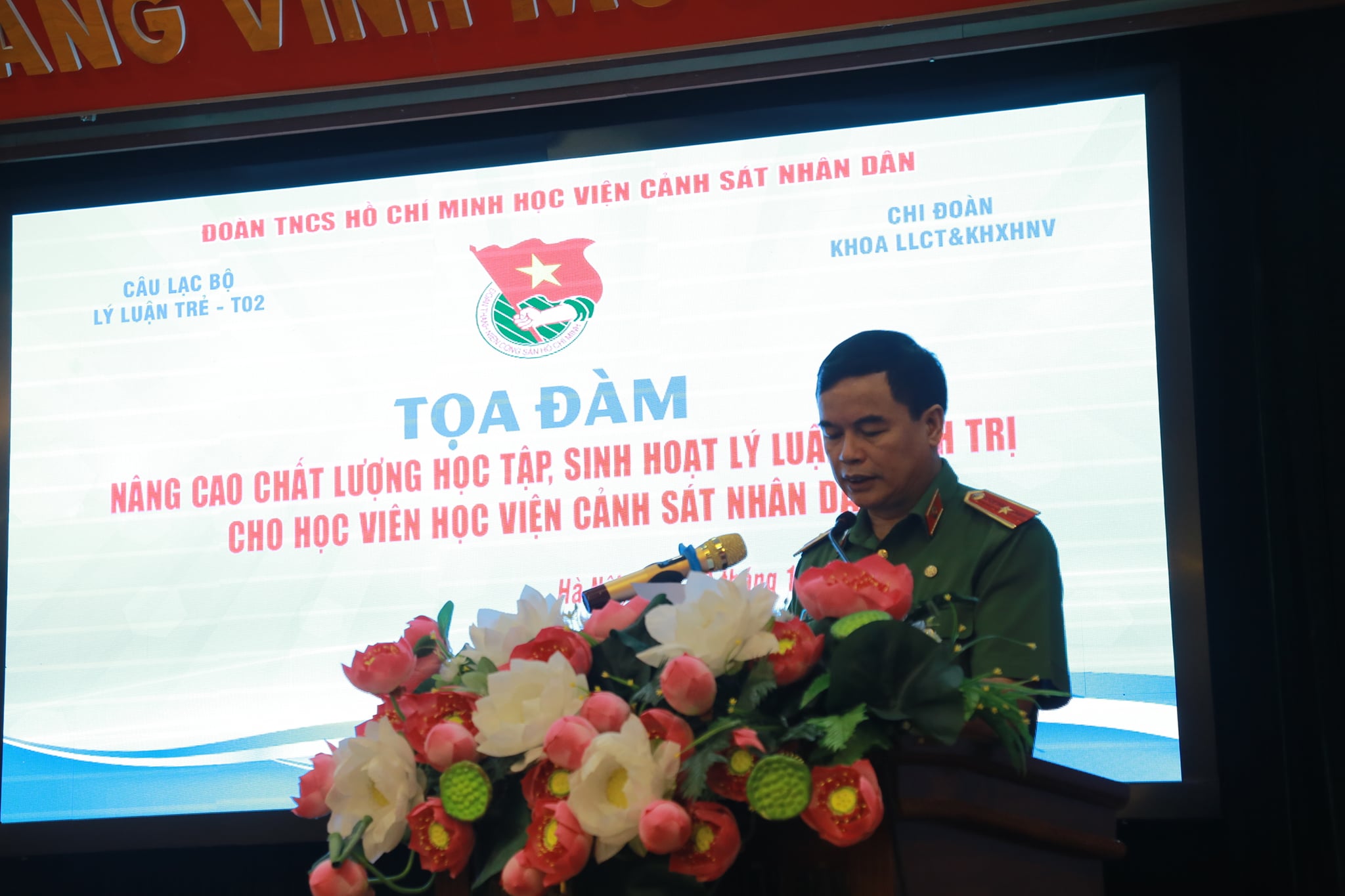 Thiếu tướng, GS.TS Nguyễn Đắc Hoan - Phó Giám đốc Học viện phát biểu tại chương trình