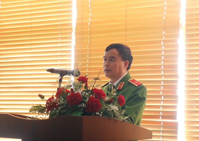 Thiếu tướng, GS.TS Nguyễn Đắc Hoan - Phó Giám đốc Học viện phát biểu tại Lễ bế mạc khóa tập huấn