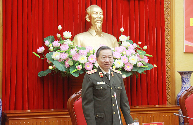 Bộ trưởng Tô Lâm phát biểu chỉ đạo tại buổi làm việc