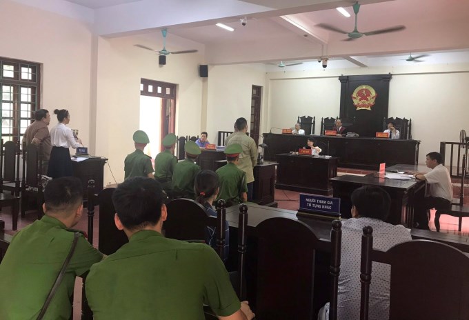 Các học viên tham gia phiên tòa thực tế tại TAND tỉnh Vĩnh Phúc