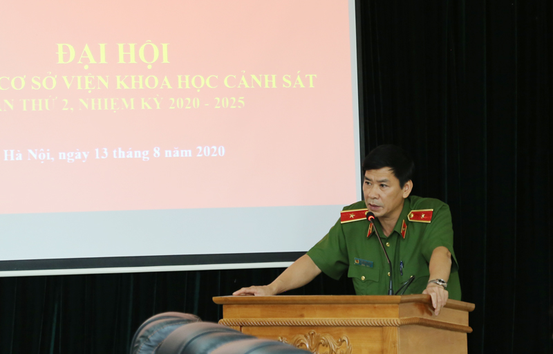 Thiếu tướng, GS.TS Trần Minh Hưởng, Bí thư Đảng ủy, Giám đốc Học viện phát biểu chỉ đạo