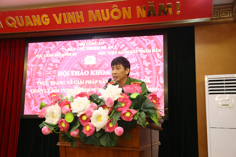 Thiếu tướng, GS.TS Trần Minh Hưởng - Giám đốc Học viện CSND phát biểu bế mạc Hội thảo