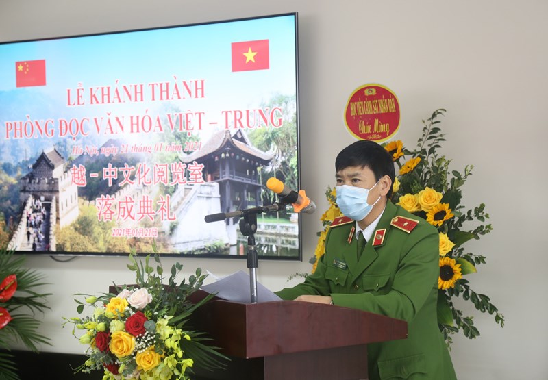 Thiếu tướng, GS.TS Trần Minh Hưởng, Giám đốc Học viện CSND phát biểu tại lễ khánh thành
