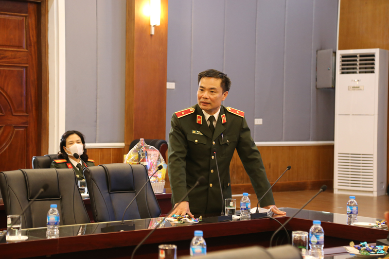 Thiếu tướng, PGS. TS Đỗ Anh Tuấn, Cục trưởng Cục Đào tạo phát biểu tại buổi làm việc