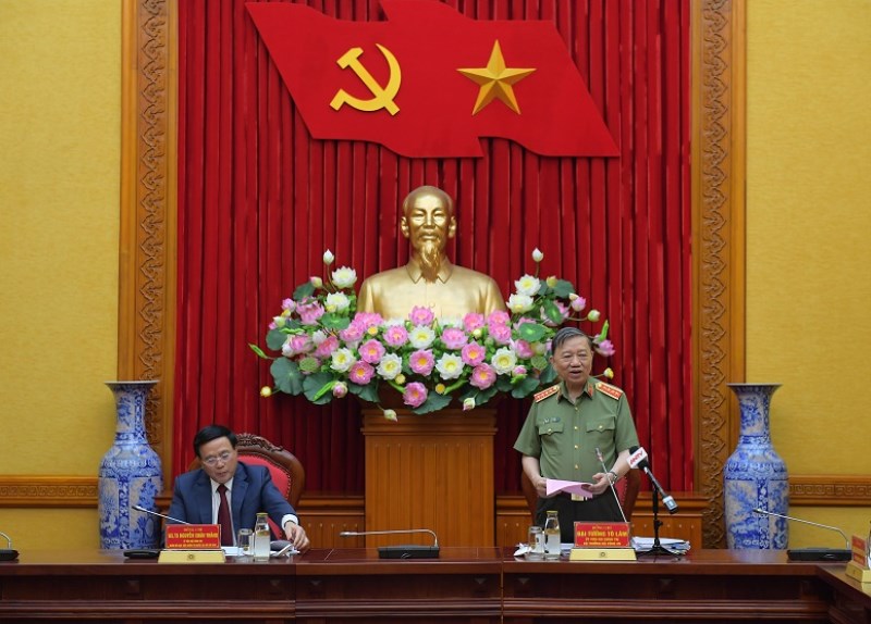 Bộ trưởng Tô Lâm phát biểu tại buổi làm việc