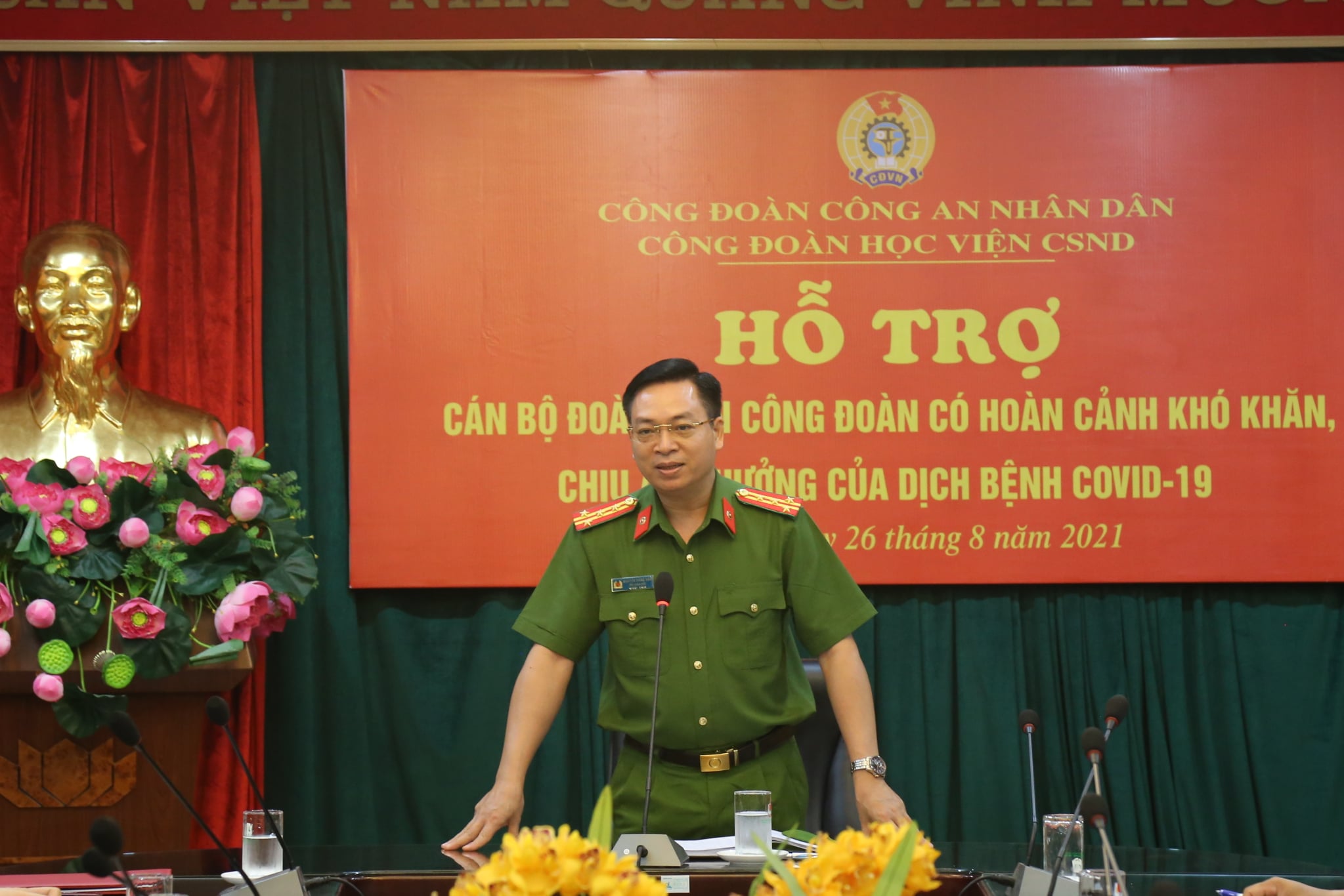 Đại tá, TS Nguyễn Đăng Sáu - Phó Giám đốc Học viện phát biểu tại chương trình