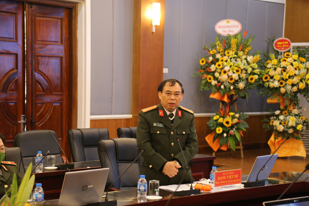 Đại tá, TS Đặng Việt Xô, Phó Cục trưởng Cục Đào tạo phát biểu tại chương trình