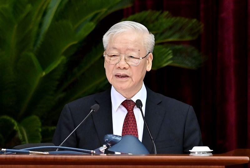 Tổng Bí thư Nguyễn Phú Trọng phát biểu khai mạc Hội nghị Trung ương 6, khóa XIII.