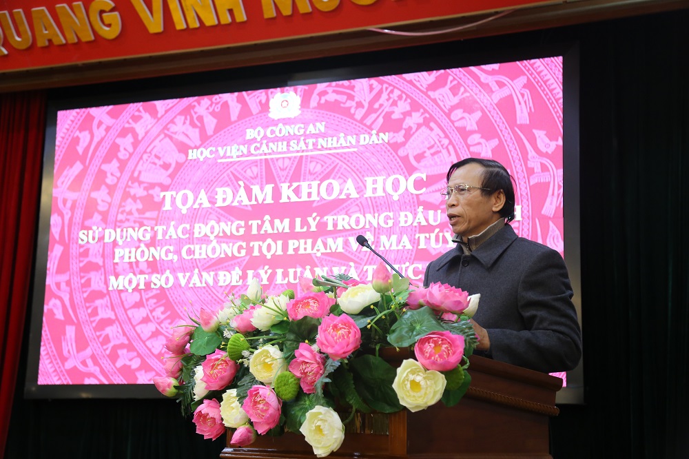 Đại tá Phạm Văn Chình, nguyên Phó Cục trưởng C04, Bộ Công an chia sẻ ý kiến tại tọa đàm
