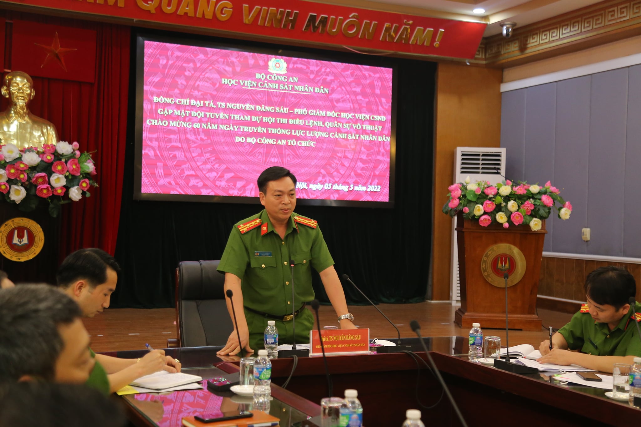 Đại tá Nguyễn Đăng Sáu - Phó Giám đốc Học viện phát biểu tại chương trình