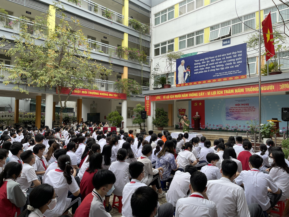 Buổi tuyên truyền có sự tham gia của cán bộ, giáo viên và hơn 600 học sinh trường THCS An Dương