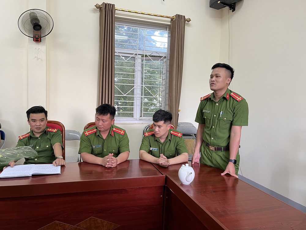 Thượng úy Nguyễn Minh Khôi cảm ơn sự quan tâm của Ban Giám đốc Học viện và cán bộ, chiến sĩ Văn phòng Học viện