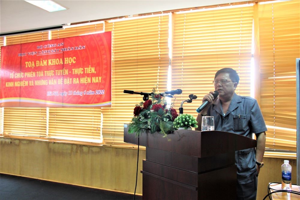 PGS.TS Phạm Minh Tuyên, Giám đốc Học viện Tòa án phát biểu tại Tọa đàm