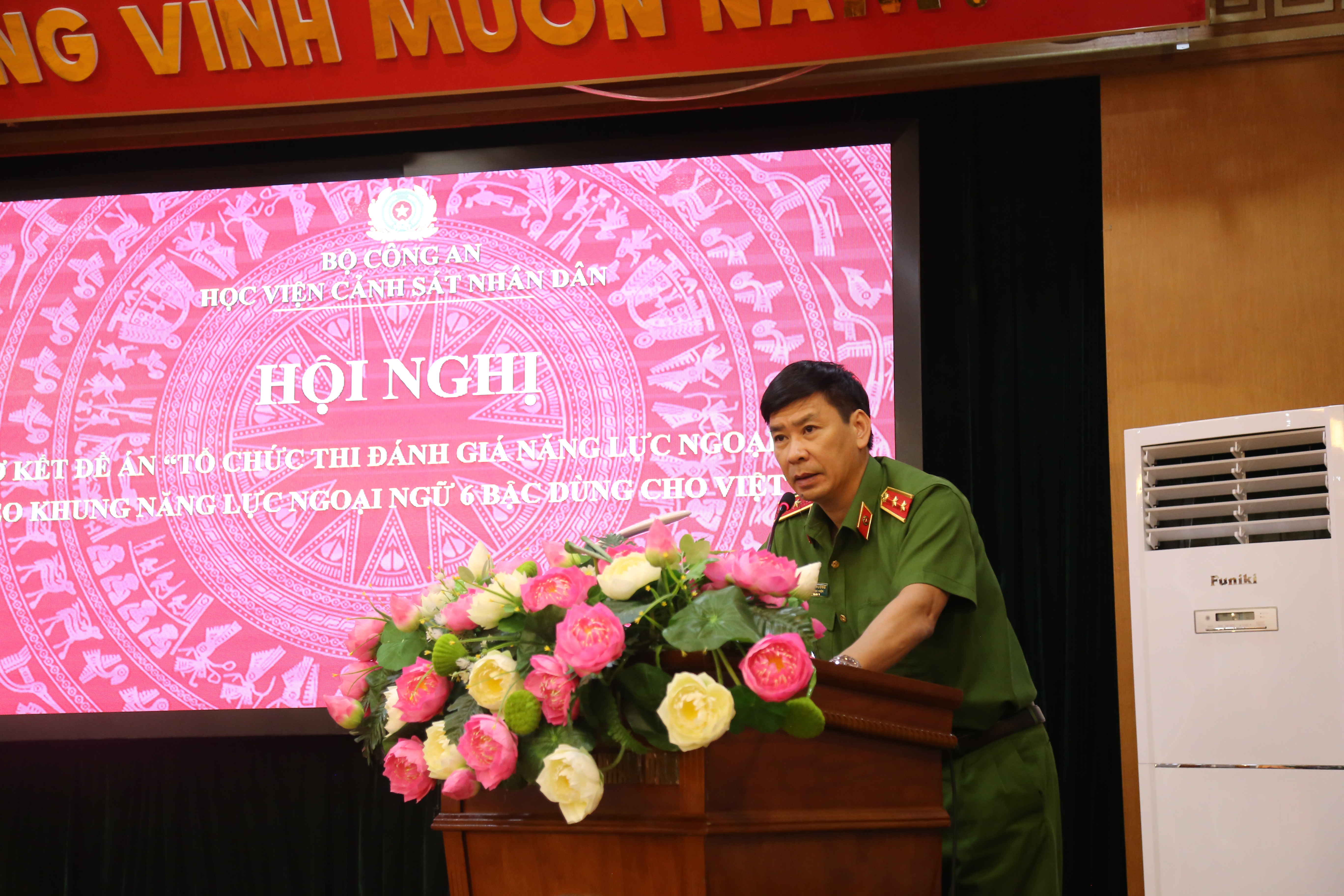 Trung tướng, GS. TS Trần Minh Hưởng, Giám đốc Học viện phát biểu chỉ đạo tại Hội nghị