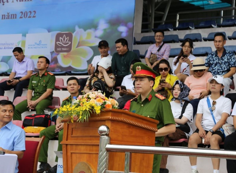 Đại tá, PGS. TS Trần Hồng Quang, Phó Giám đốc Học viện phát biểu tại lễ khai mạc