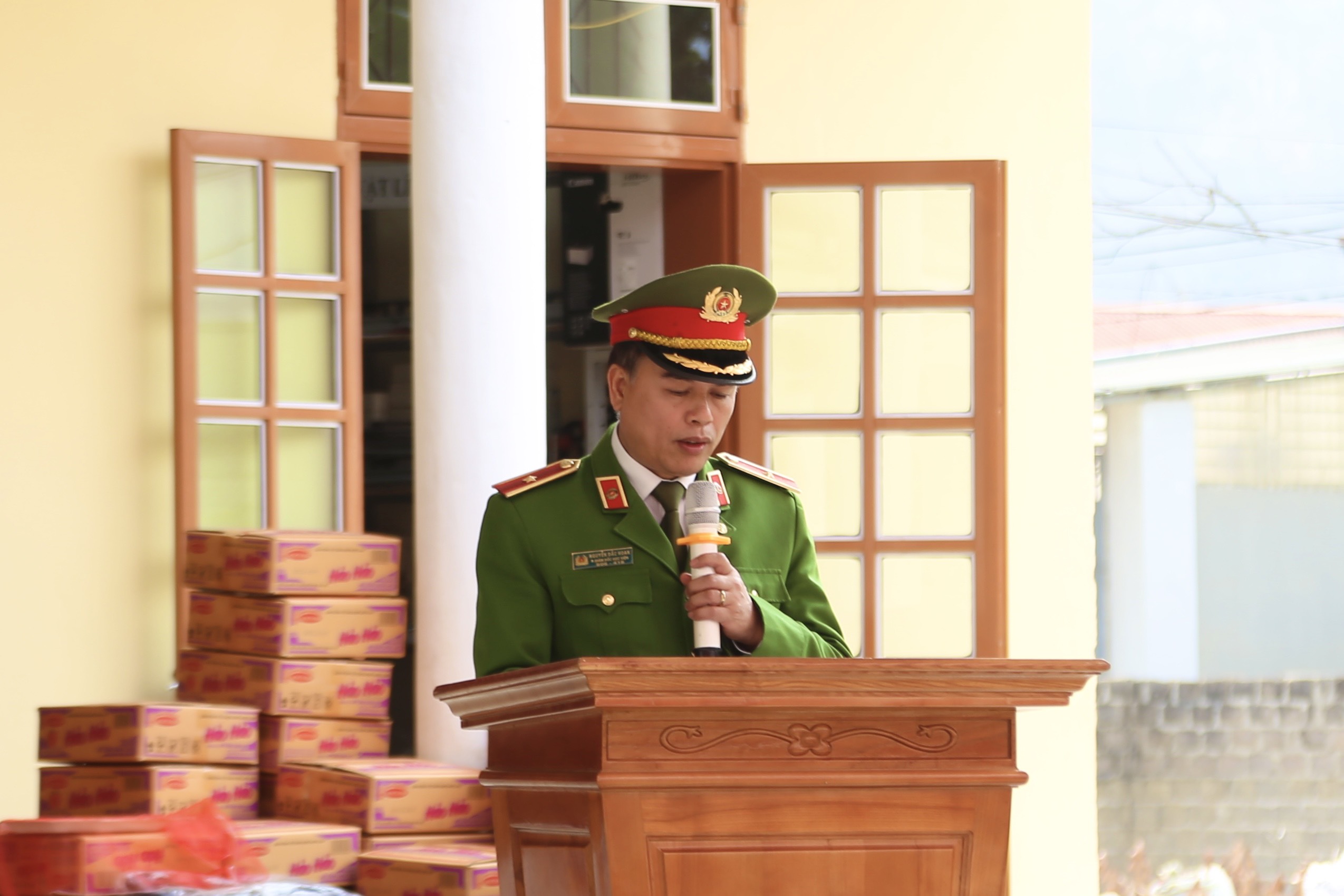 Thiếu tướng, GS.TS Nguyễn Đắc Hoan - Phó Giám đốc Học viện CSND phát biểu tại chương trình