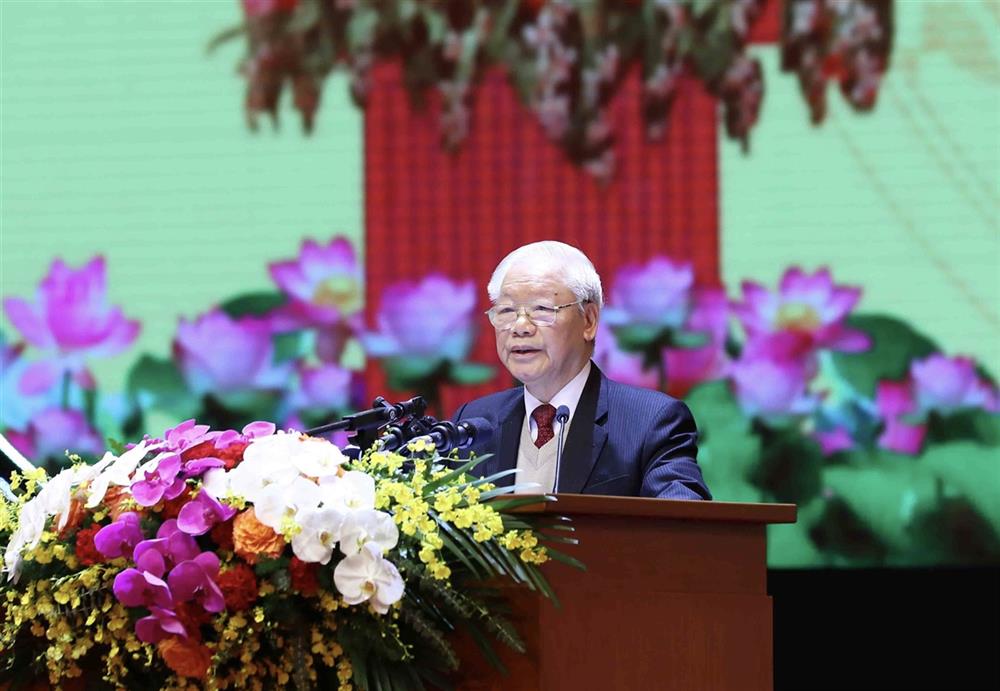 Tổng Bí thư Nguyễn Phú Trọng phát biểu tại buổi lễ.