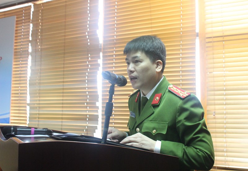 Đại tá, PGS.TS Trần Hồng Quang - Phó Giám đốc Học viện CSND phát biểu tại buổi lễ