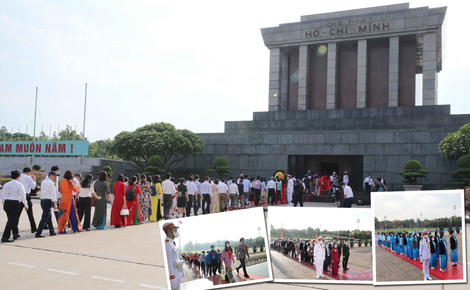Dòng người mọi miền Tổ quốc vào Lăng viếng Chủ tịch Hồ Chí Minh.